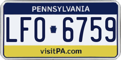 PA license plate LFO6759