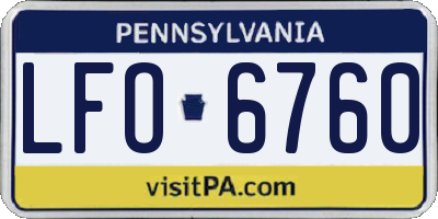 PA license plate LFO6760