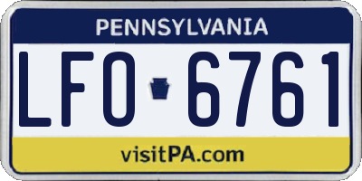 PA license plate LFO6761