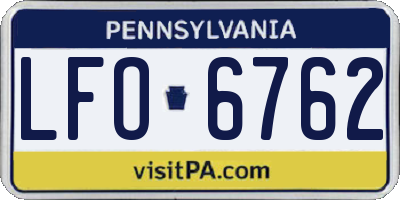 PA license plate LFO6762