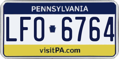 PA license plate LFO6764