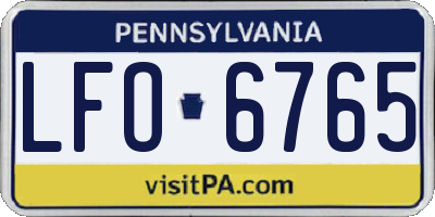 PA license plate LFO6765