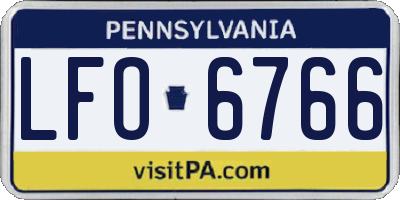 PA license plate LFO6766
