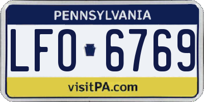 PA license plate LFO6769