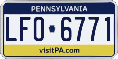 PA license plate LFO6771