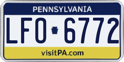 PA license plate LFO6772