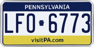 PA license plate LFO6773