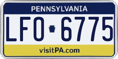 PA license plate LFO6775
