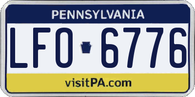 PA license plate LFO6776
