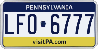 PA license plate LFO6777