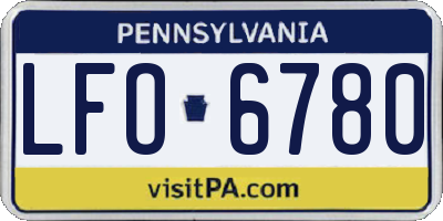 PA license plate LFO6780