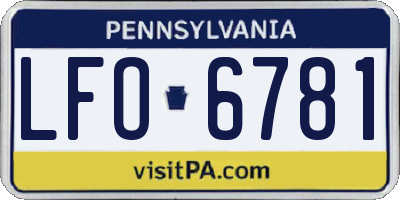PA license plate LFO6781