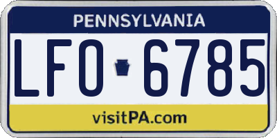 PA license plate LFO6785