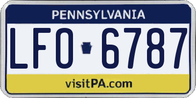 PA license plate LFO6787
