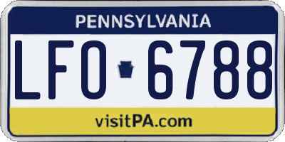 PA license plate LFO6788