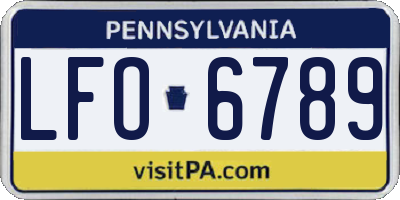 PA license plate LFO6789