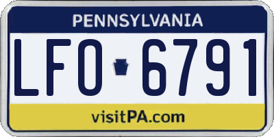 PA license plate LFO6791
