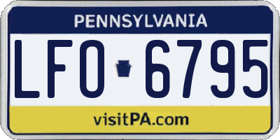 PA license plate LFO6795