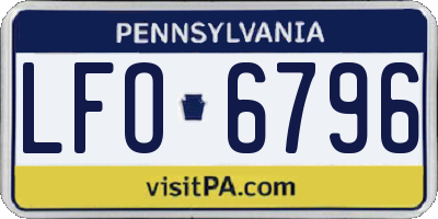 PA license plate LFO6796