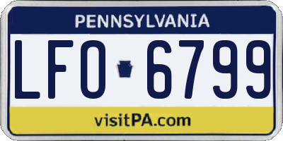 PA license plate LFO6799