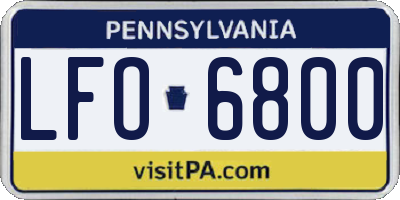 PA license plate LFO6800