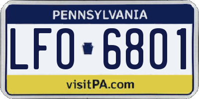 PA license plate LFO6801