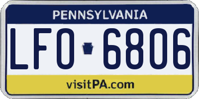 PA license plate LFO6806
