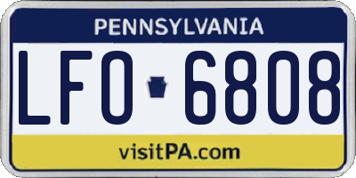 PA license plate LFO6808