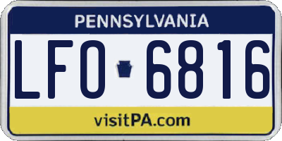 PA license plate LFO6816