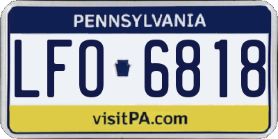 PA license plate LFO6818