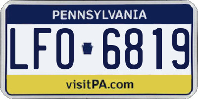 PA license plate LFO6819