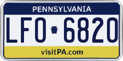 PA license plate LFO6820