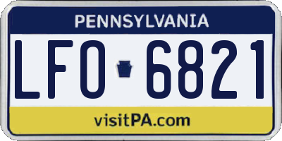 PA license plate LFO6821