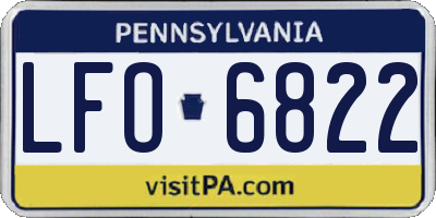 PA license plate LFO6822