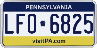 PA license plate LFO6825