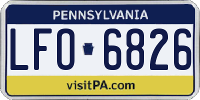 PA license plate LFO6826