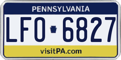 PA license plate LFO6827