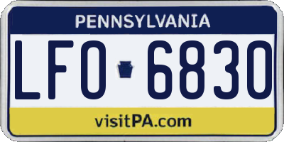 PA license plate LFO6830