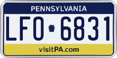 PA license plate LFO6831
