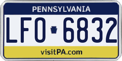 PA license plate LFO6832