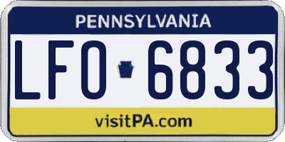 PA license plate LFO6833