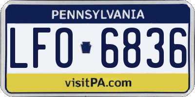 PA license plate LFO6836