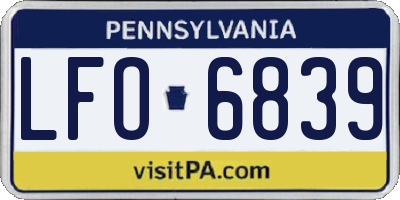 PA license plate LFO6839