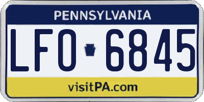 PA license plate LFO6845