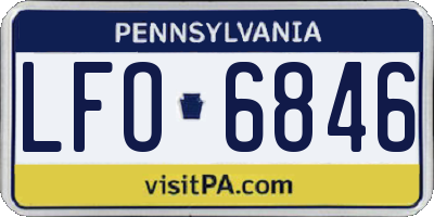 PA license plate LFO6846