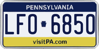PA license plate LFO6850