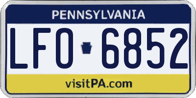 PA license plate LFO6852