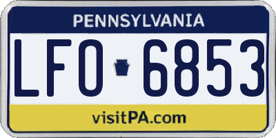 PA license plate LFO6853