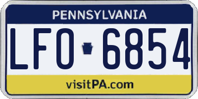 PA license plate LFO6854