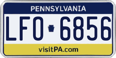 PA license plate LFO6856